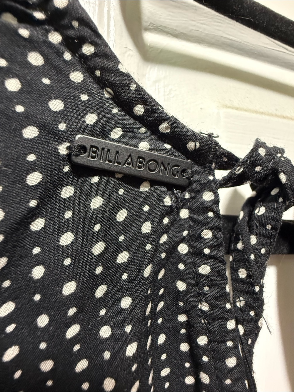 Billabong Black and White Polka Dot sundress with logo plate (small)